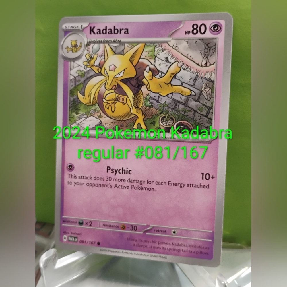 Kadabra Pokémon Card - Pink Psychic Stage 1 Regular Finish Uncommon #081/167